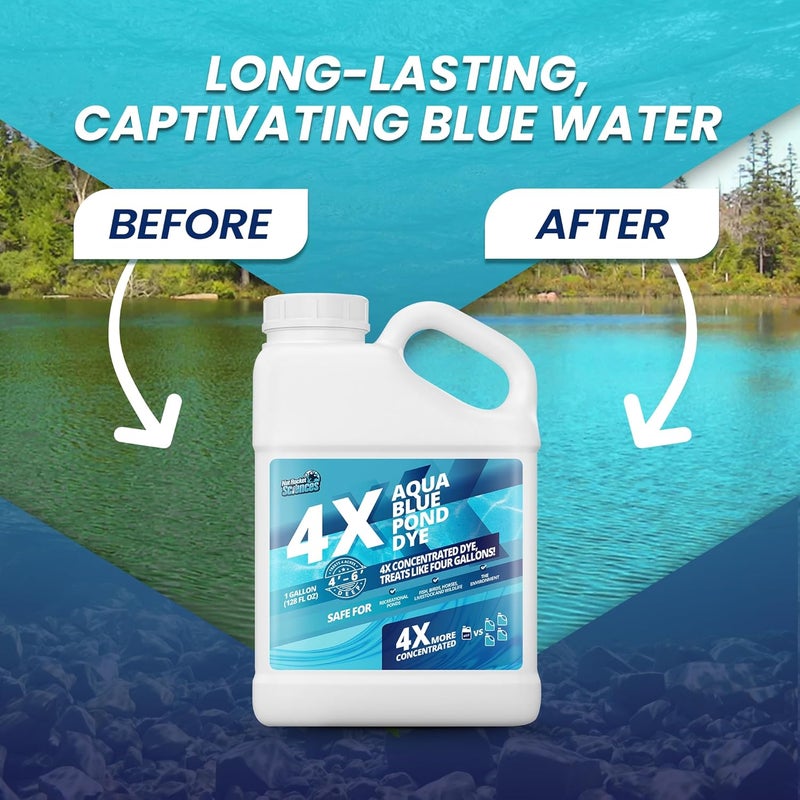 Not Rocket Sciences 1 Gallon Aqua Blue Pond Dye 4X Concentrate, Lake & Pond Dye Blue for Aqua Colored Water, Ideal Lake Colorant, Aquashade Colorant That Protects Against Sunlight - Ideal for Fish and Wildlife - Image 3